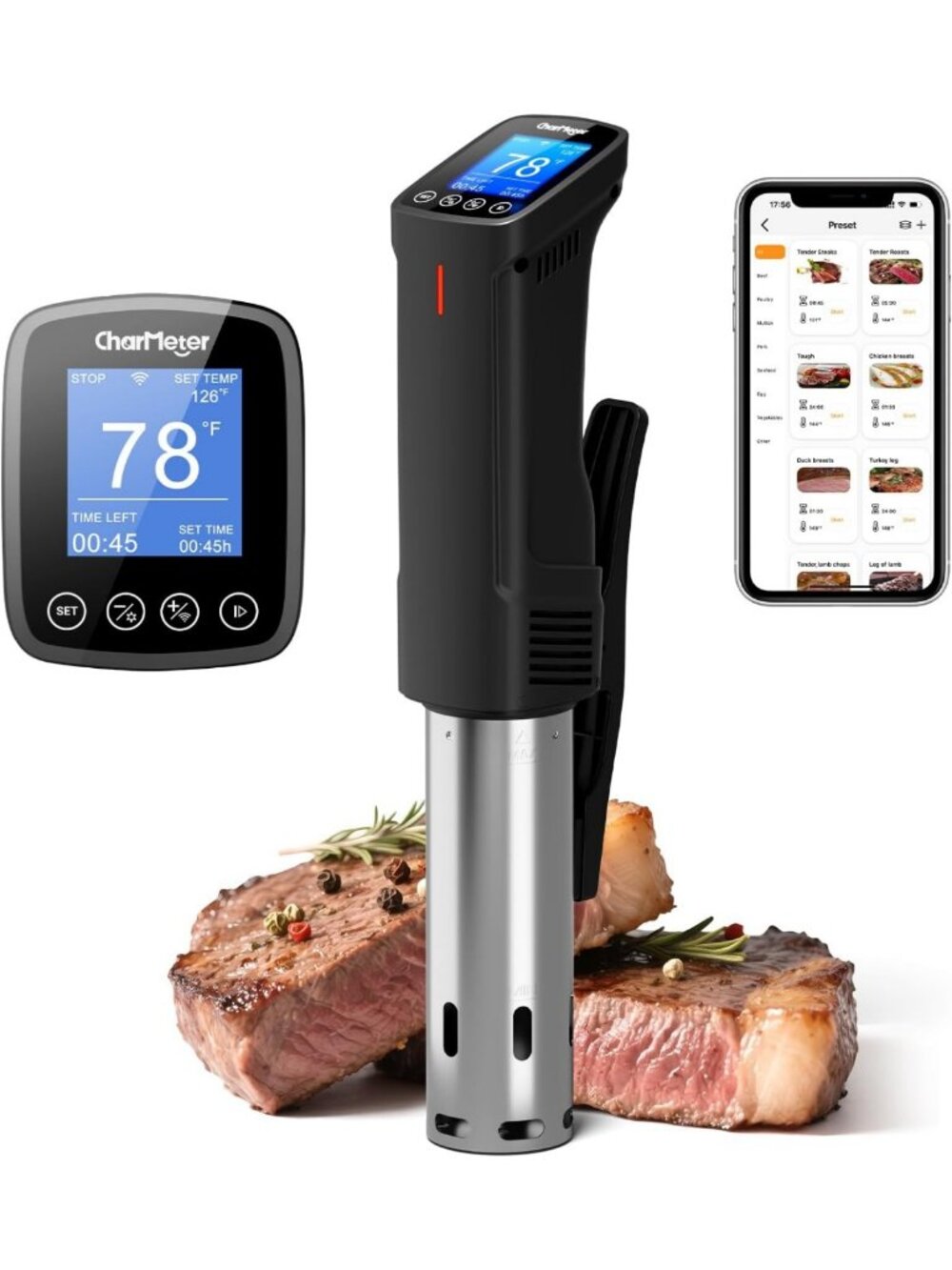 1000W WiFi Sous Vide Cooker, Precision Cooking 77-210°F, Smart Kitchen Gadget